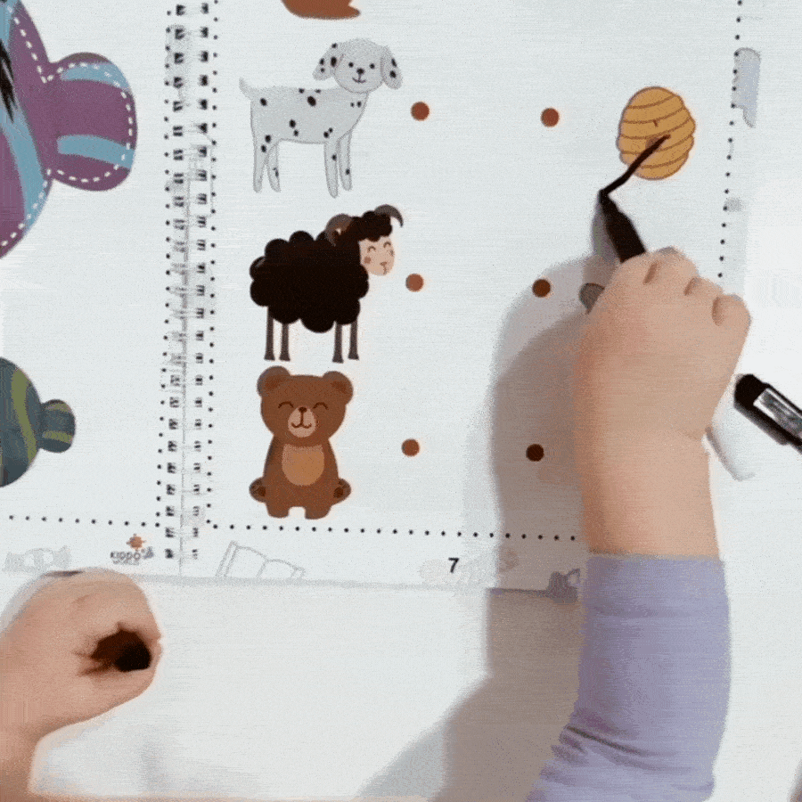 Curious Child 2 – Írj és törölj füzet az írás tanulásához, többször használható (64 oldal, 2–5 év)