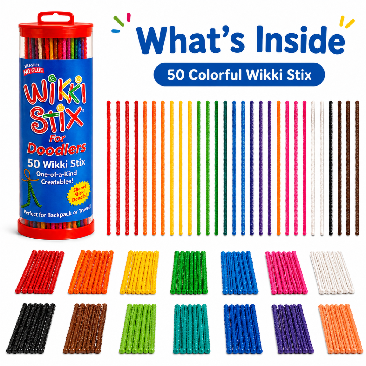 Wikki Stix varázslatos viaszolt zsinórok (50 db-os készlet, 3+ éves kortól)
