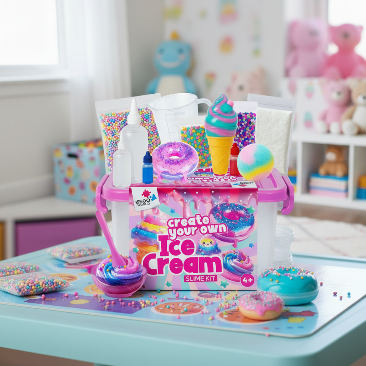 Ice Cream Slime Kit | Készítsd el saját nyálkás fagylaltvilágodat | 4+ éveseknek