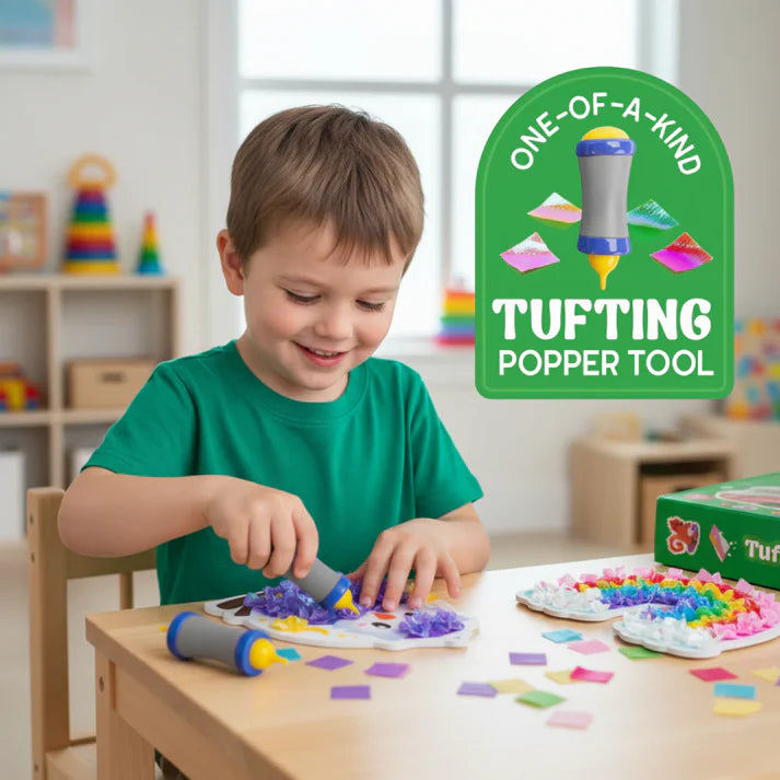 Kreatív Csomag 2+1 INGYEN | Tufting Készlet + Pompon Készlet + Fólia Móka | 6+ éves gyerekeknek