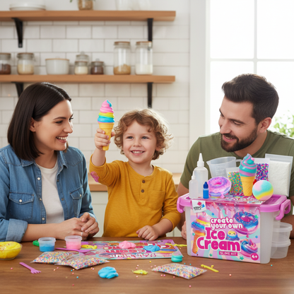 Ice Cream Slime Kit | Készítsd el saját nyálkás fagylaltvilágodat | 4+ éveseknek