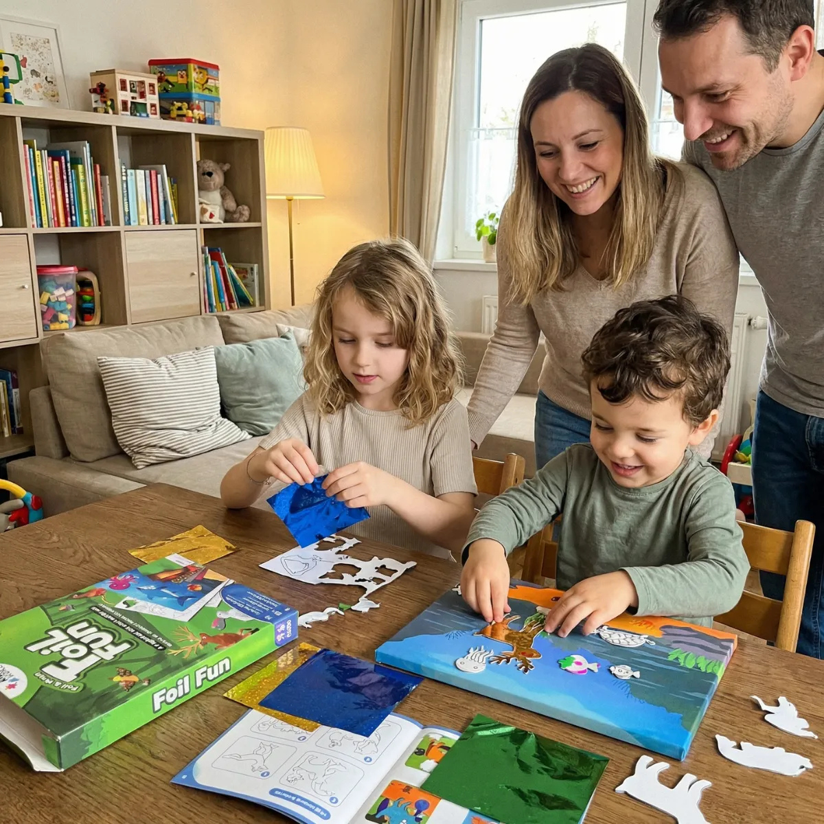 Foil Fun: Állatok világa – csillogó állatos képek rendetlenség nélkül! (4+ év)