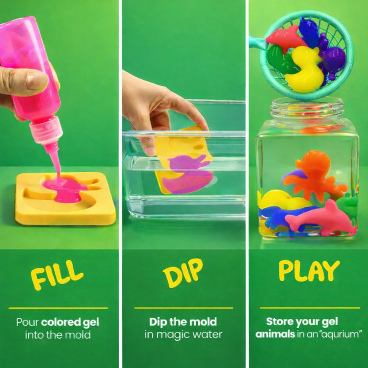 Varázslatos vízi manók, Háztáji állatok, 8 szín + 8 forma