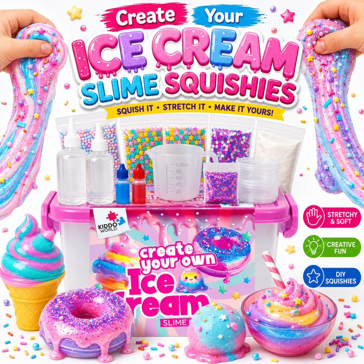 DIY Slime Squishies – Fagylalt (4+ éves kortól)