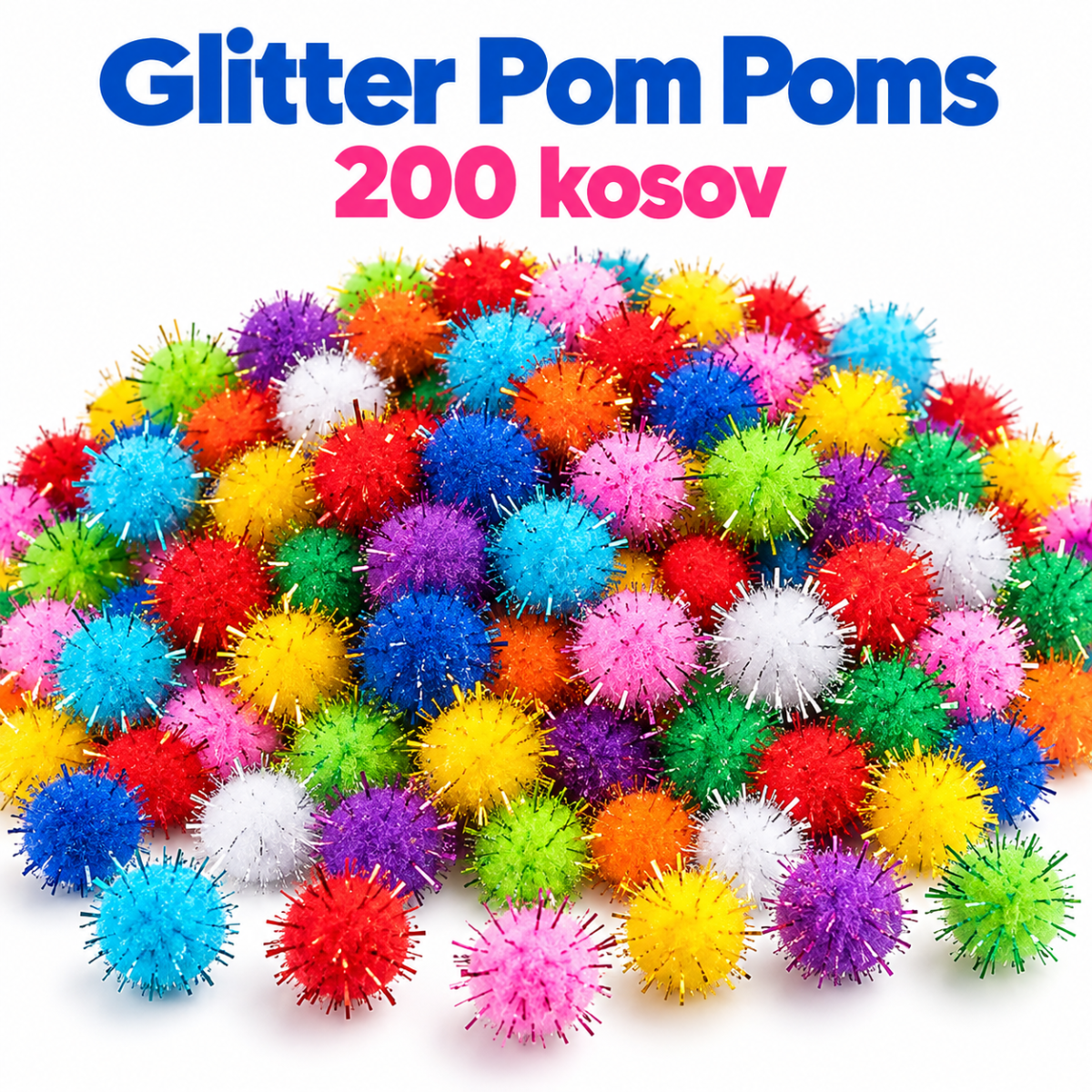 200× Csillámos pompon