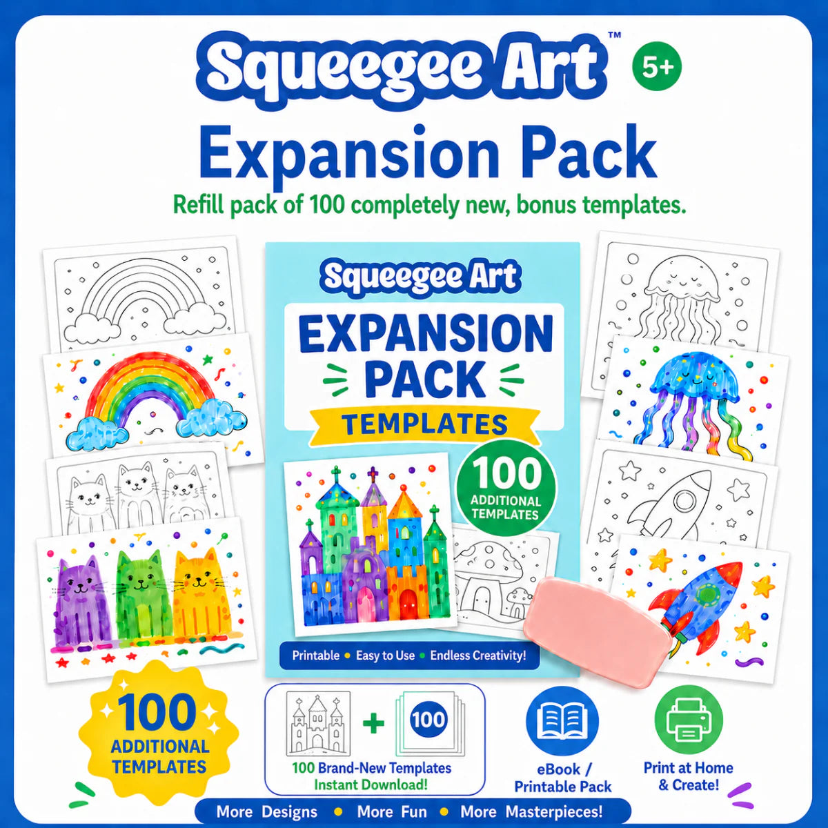 Squeegee Art: 100 új sablonos kiegészítő csomag