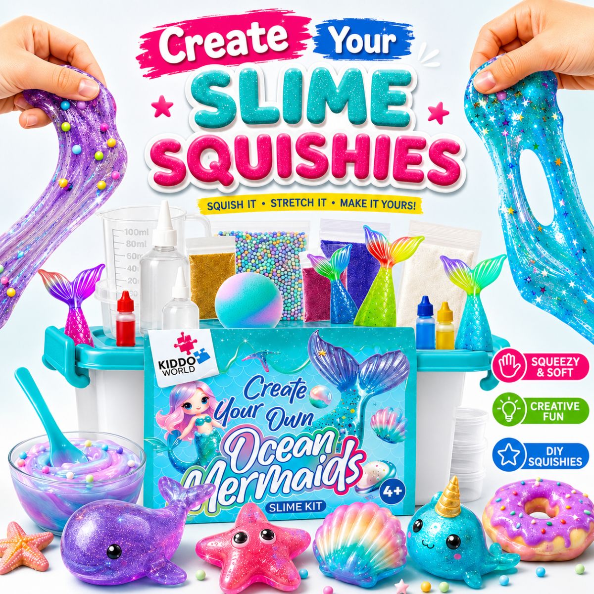 DIY Slime Squishies – Sellőlány (4+ éves kortól)