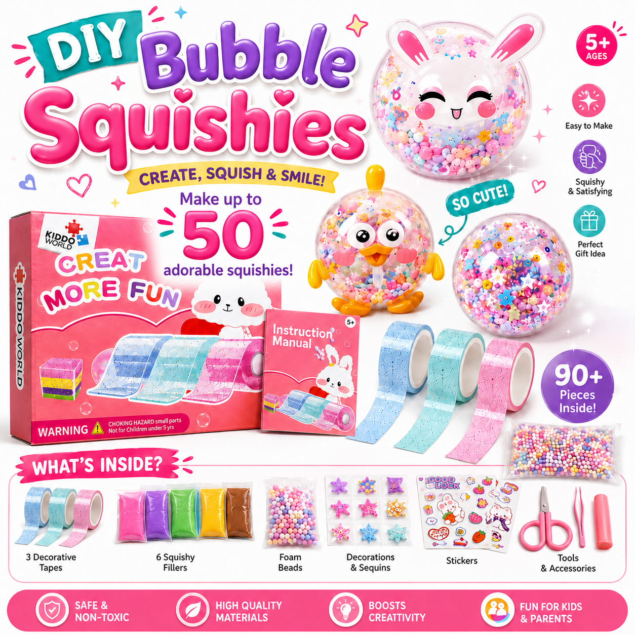41dílná DIY sada Bubble Squishies (4+ let)