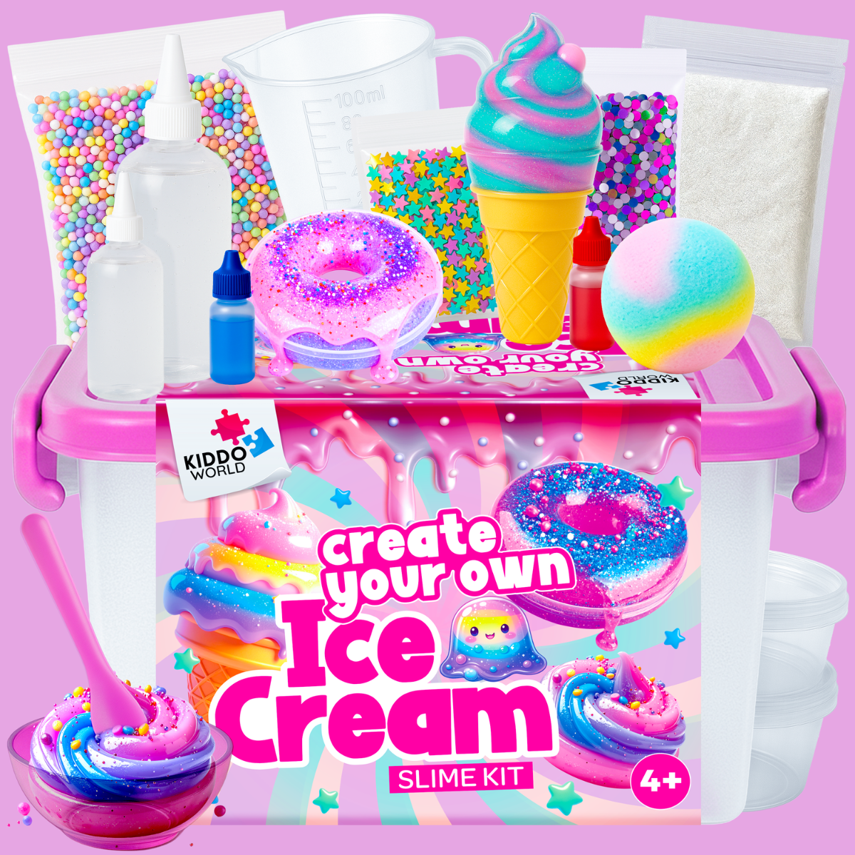 Ice Cream Slime Kit | Készítsd el saját nyálkás fagylaltvilágodat | 4+ éveseknek