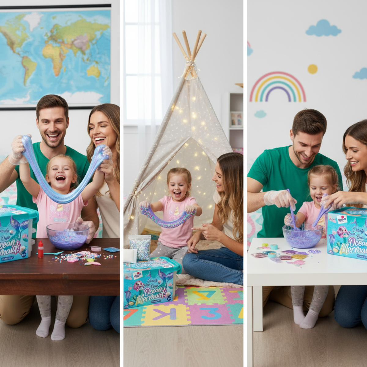 Ocean Mermaids Slime Kit | Készítsd el a saját nyálkás tenger világodat | 4+ éveseknek