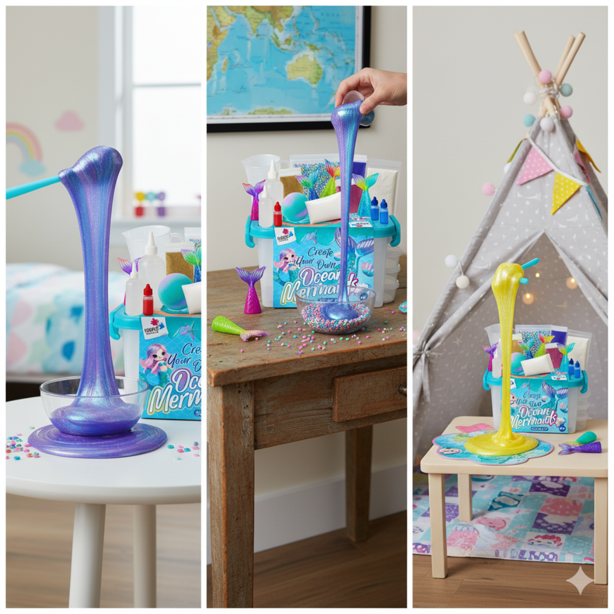 Ocean Mermaids Slime Kit | Készítsd el a saját nyálkás tenger világodat | 4+ éveseknek