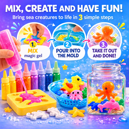 Varázslatos vízi manók, Dzsungel állatkák, 8 szín + 8 forma