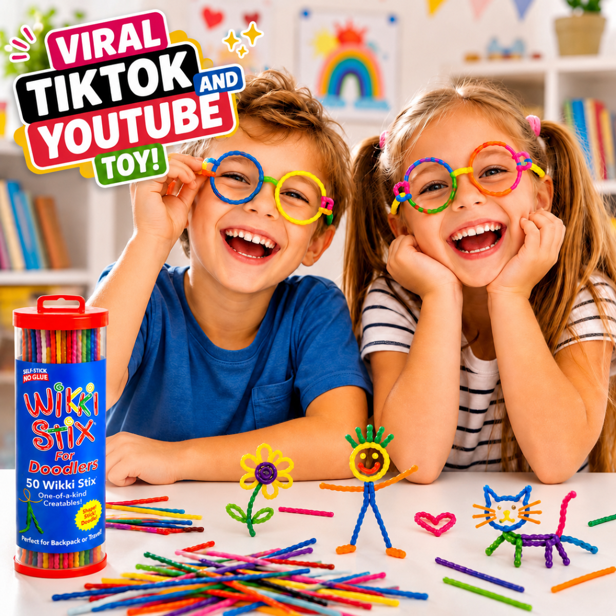 Wikki Stix varázslatos viaszolt zsinórok (50 db-os készlet, 3+ éves kortól)