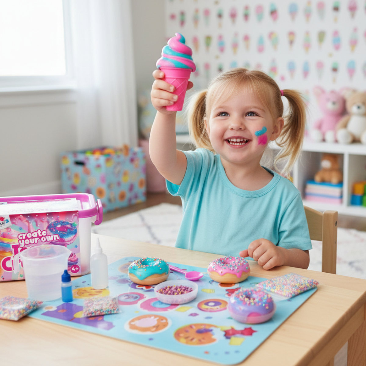 Ice Cream Slime Kit | Készítsd el saját nyálkás fagylaltvilágodat | 4+ éveseknek