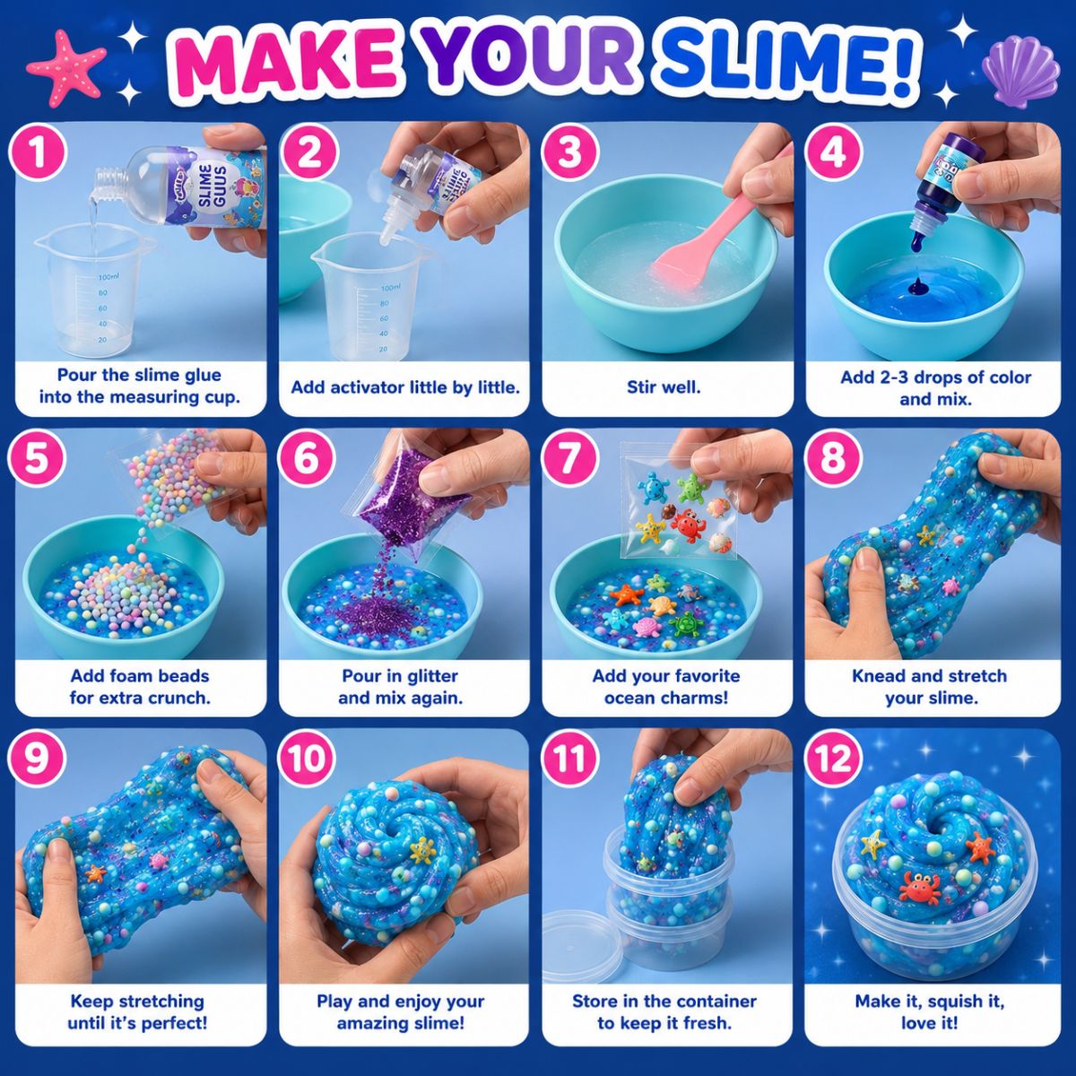 DIY Slime Squishies – Sellőlány (4+ éves kortól)