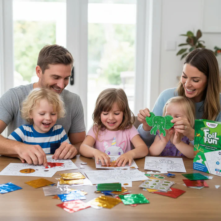 Kreatív Csomag 2+1 INGYEN | Tufting Készlet + Pompon Készlet + Fólia Móka | 6+ éves gyerekeknek