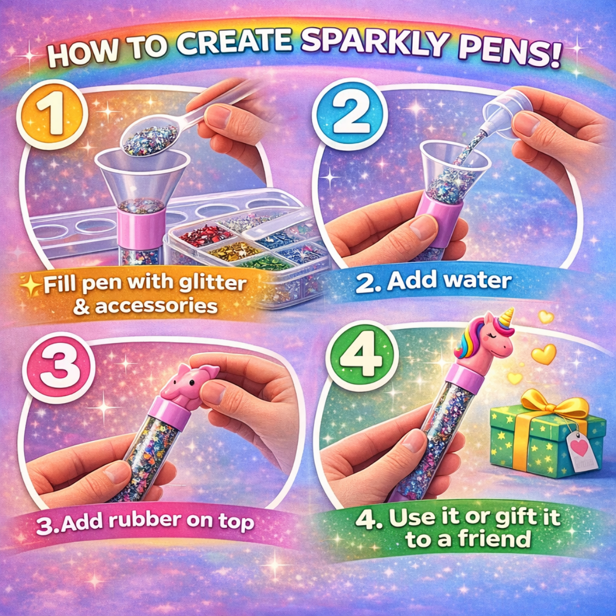 Diy varázslatos stúdió csillogó tollak készítéséhez