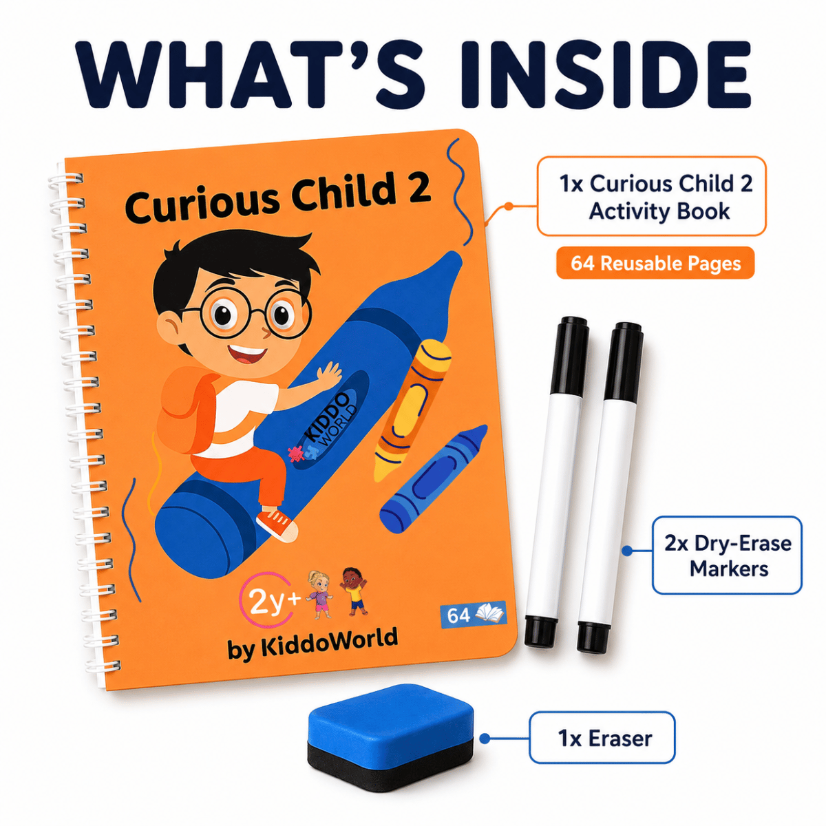 Curious Child 2 | Írj-töröld füzet íráskészség fejlesztéséhez (64 oldal, 2+ év)