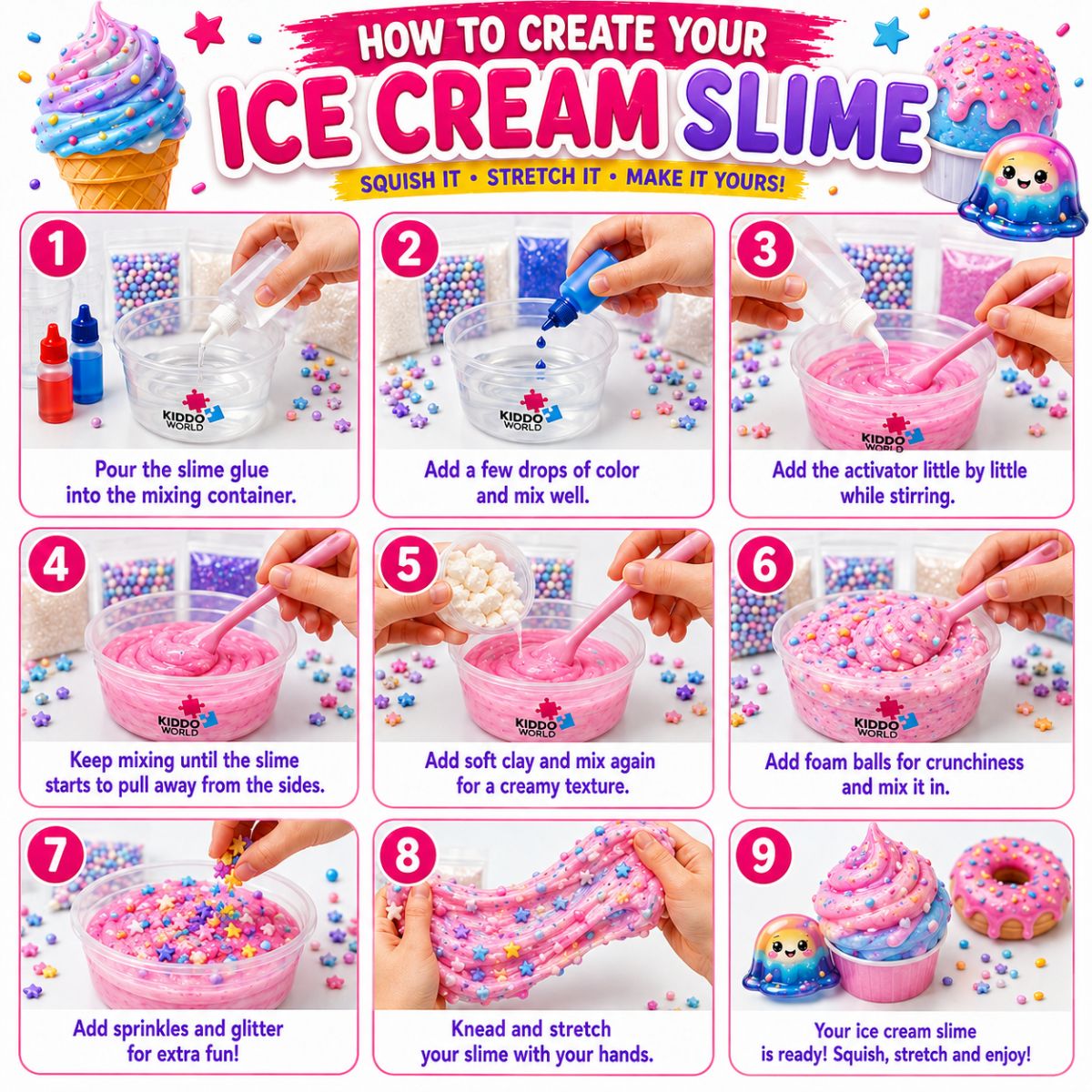 DIY Slime Squishies – Fagylalt (4+ éves kortól)