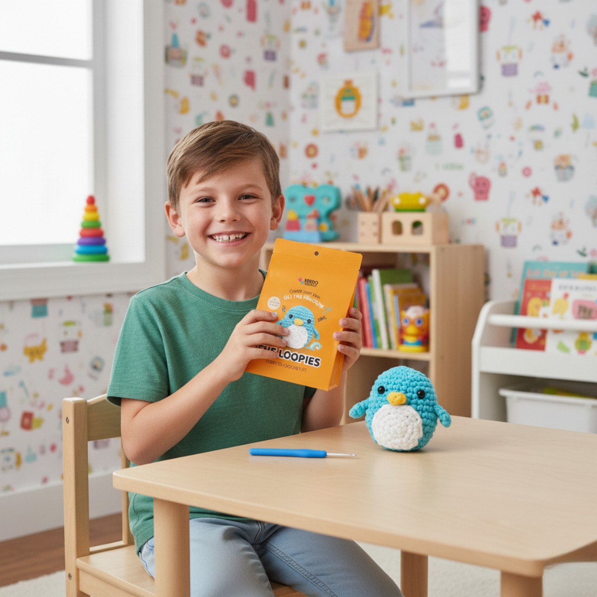 Kezdő horgolókészlet | Oli a pingvin | 10 év felett ajánlott