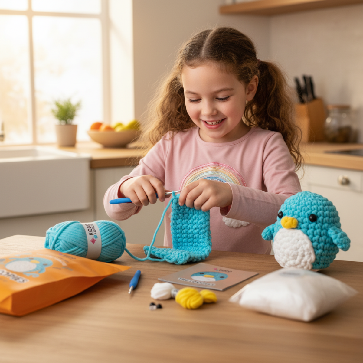 Kezdő horgolókészlet | Oli a pingvin | 10 év felett ajánlott