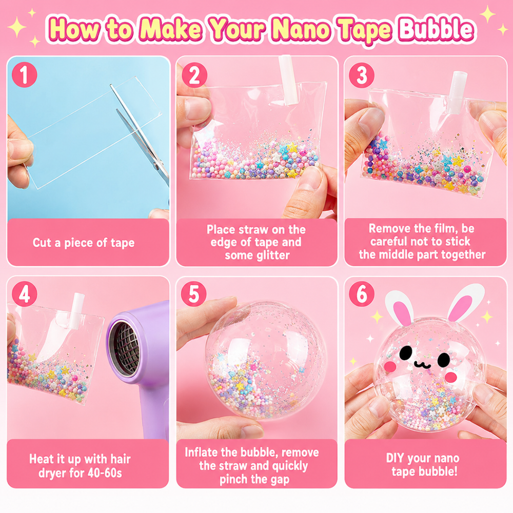 Lépésről lépésre: így készül a squishy buborék nano szalagból