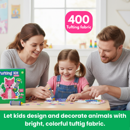 Tufting Kit | Szenzoros kreatív játék színes lapocskákkal | 4+ éves gyerekeknek
