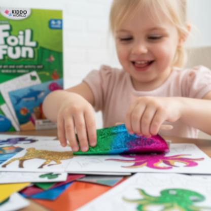 Foil Fun | Készíts állatkákat csillogó fóliákkal rendetlenség nélkül | 3+ éves gyerekeknek