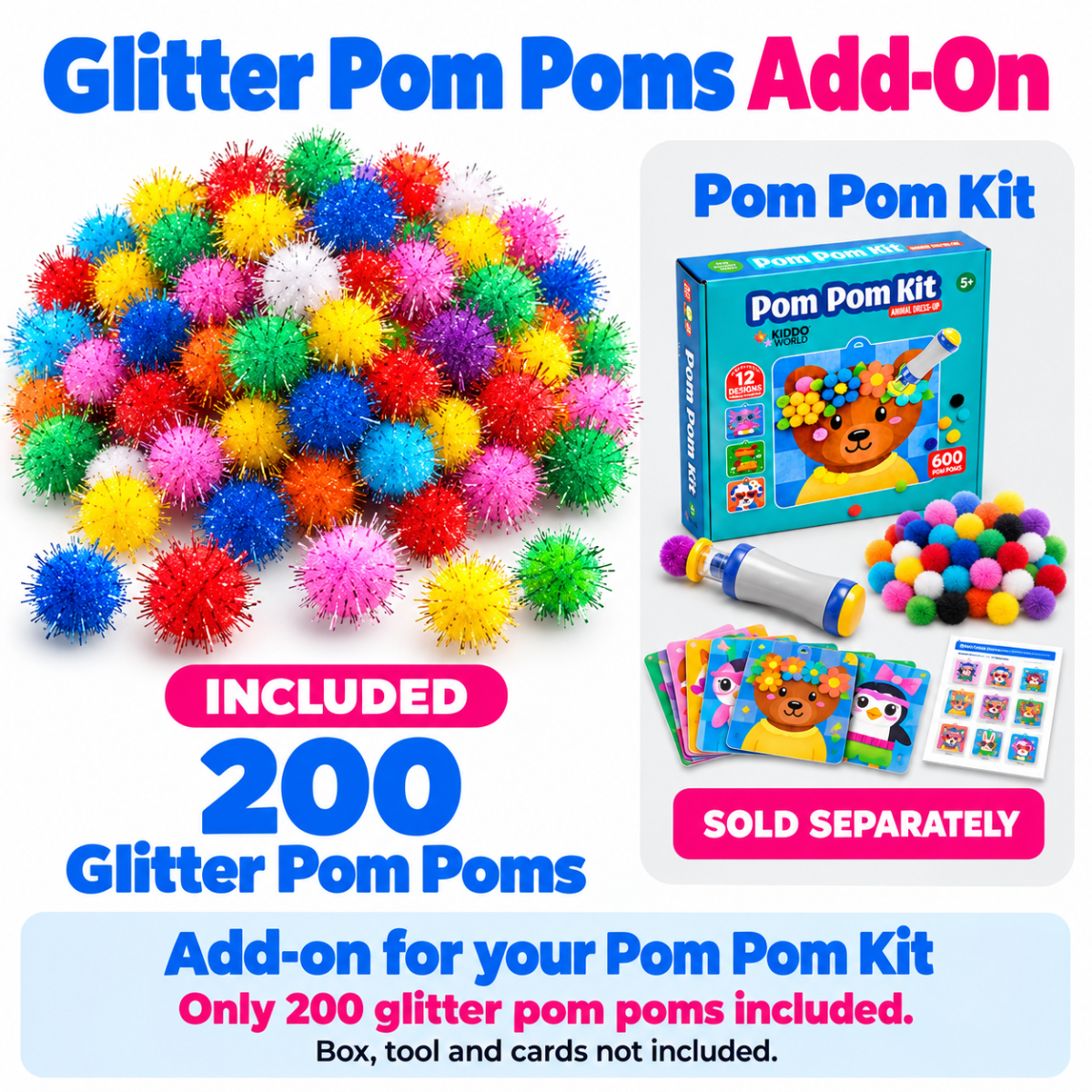 200× Csillámos pompon