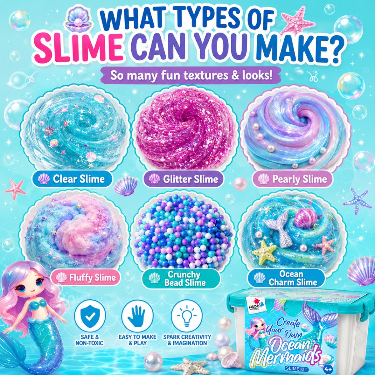 DIY Slime Squishies – Sellőlány (4+ éves kortól)