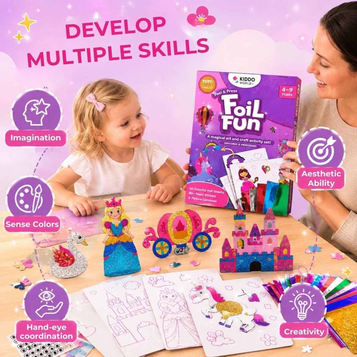 Kreatív csomag: Bubble Squishies + Foil Fun Unikornisok és hercegnők – 2. kép