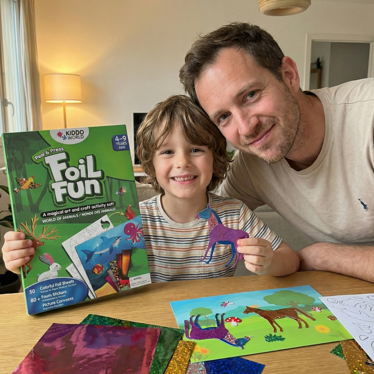 Foil Fun: Állatok világa – csillogó állatos képek rendetlenség nélkül! (4+ év)
