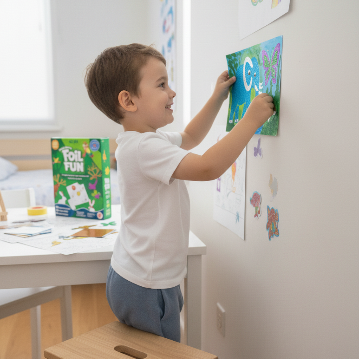 Foil Fun | Készíts állatkákat csillogó fóliákkal rendetlenség nélkül | 3+ éves gyerekeknek