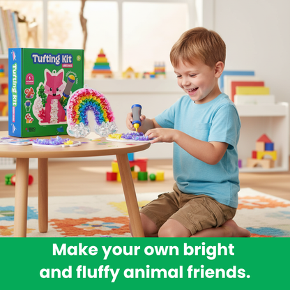 Tufting Kit | Szenzoros kreatív játék színes lapocskákkal | 4+ éves gyerekeknek