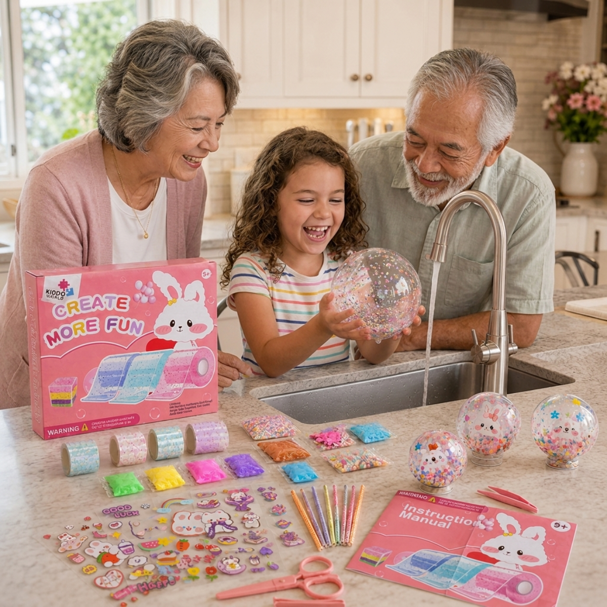 TOP HIT BUNDLE: Pom Pom Kit, Magic Water Squishies & Bubble Squishies