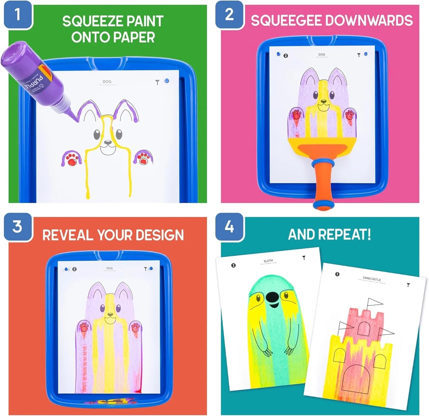 Squeegee Art – szivárványos festés lehúzóval, ecset és rendetlenség nélkül! (5+ év)