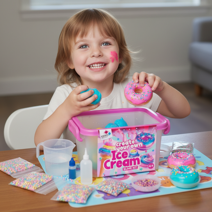 Ice Cream Slime Kit | Készítsd el saját nyálkás fagylaltvilágodat | 4+ éveseknek