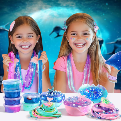 Ocean Mermaids Slime Kit | Készítsd el a saját nyálkás tenger világodat | 4+ éveseknek
