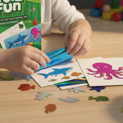 Foil Fun | Készíts állatkákat csillogó fóliákkal rendetlenség nélkül | 3+ éves gyerekeknek