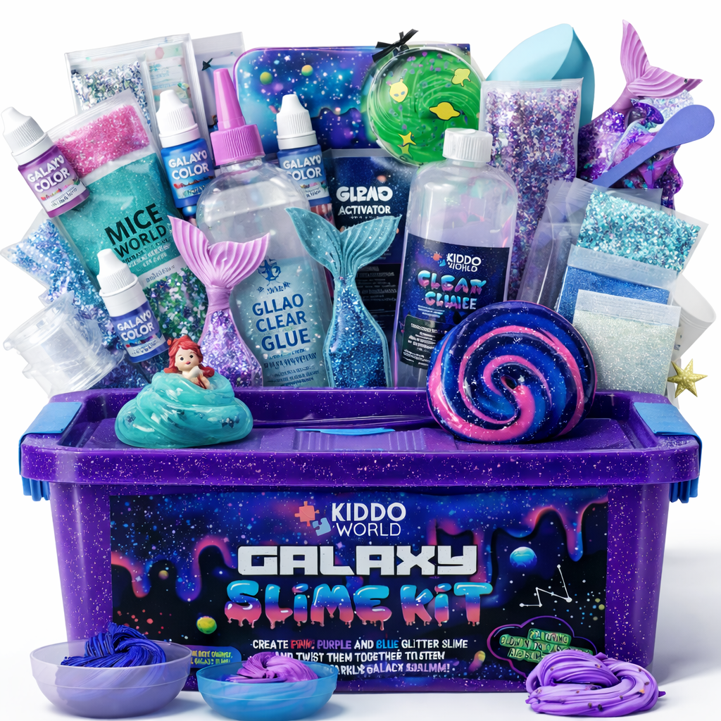 Galaxy Slime – készíts csillogó űr slime-ot, amely világít a sötétben! (4+ év)