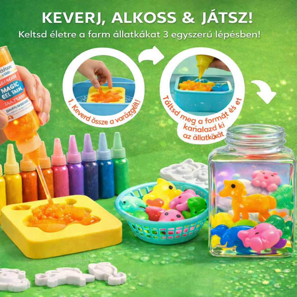 Varázslatos vízi manók, Háztáji állatok, 8 szín + 8 forma