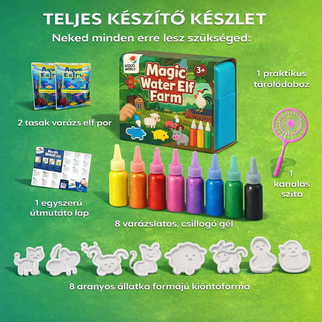 Varázslatos vízi manók, Háztáji állatok, 8 szín + 8 forma