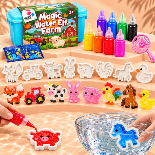 Magic Water Squishies Tanya – tárolódoboz, zselés színek, formák és kész figurák