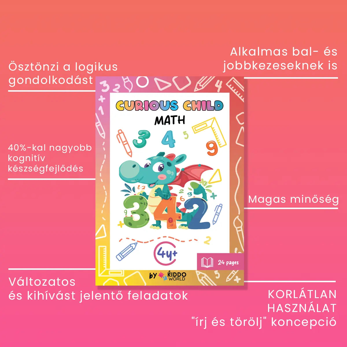 Matematikai munkafüzet Curious Child (4+ éves)