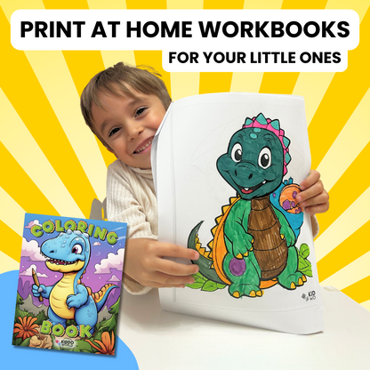 Minden egyben: 5 digitális könyv, 444 oldal (színező, matematika, ábécé, origami, formák és tárgyak)