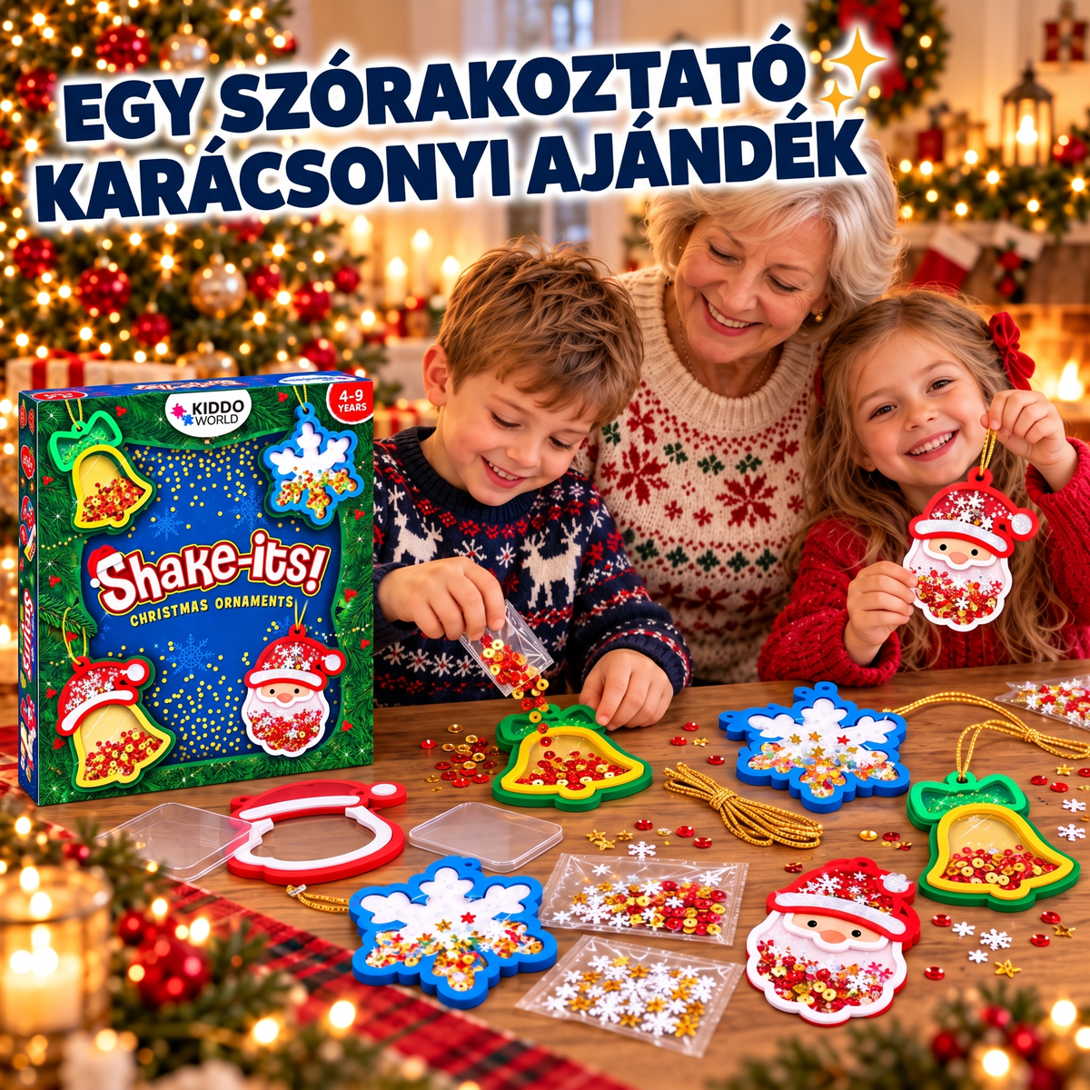 Shake-Its – Kreatív készlet ünnepi díszek készítéséhez (4+ éves kortól)