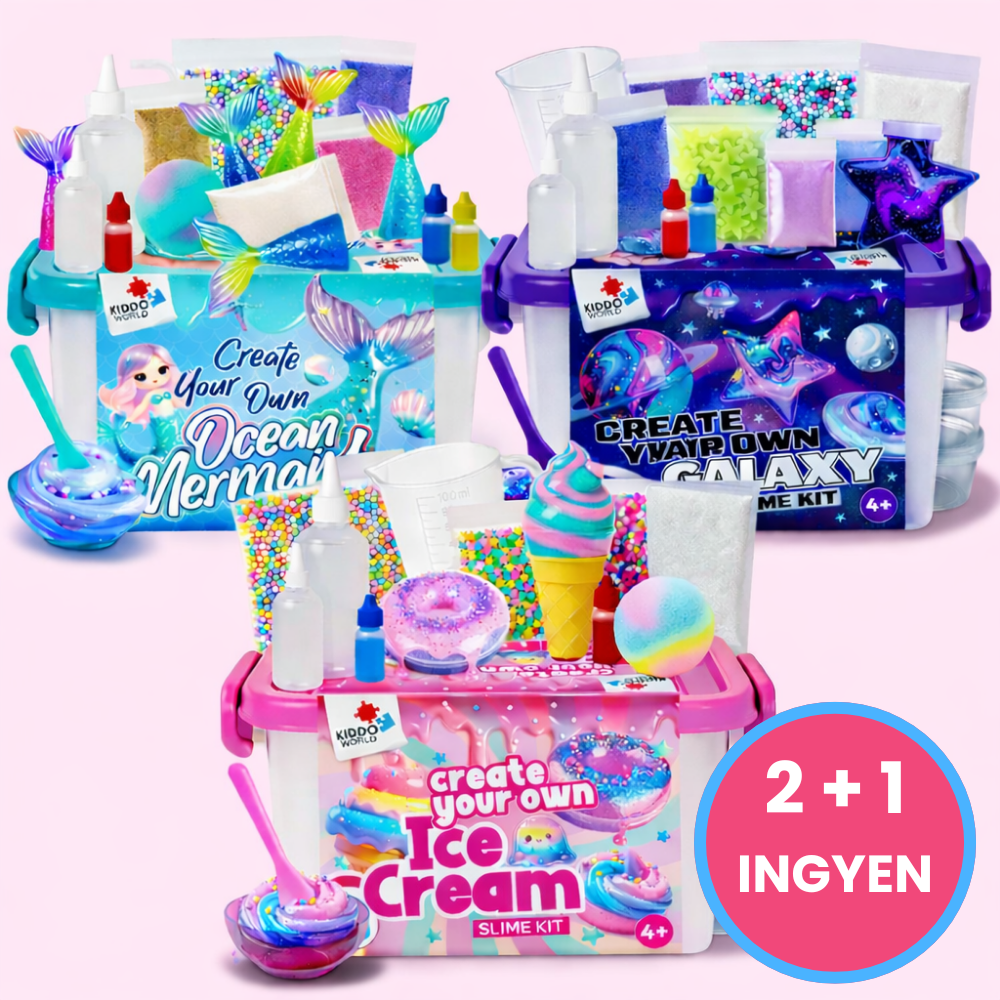 Slime készlet 3 az 1-ben – Galaxy Slime, Ice Cream Slime és Mermaid Ocean Slime! (4+ év)