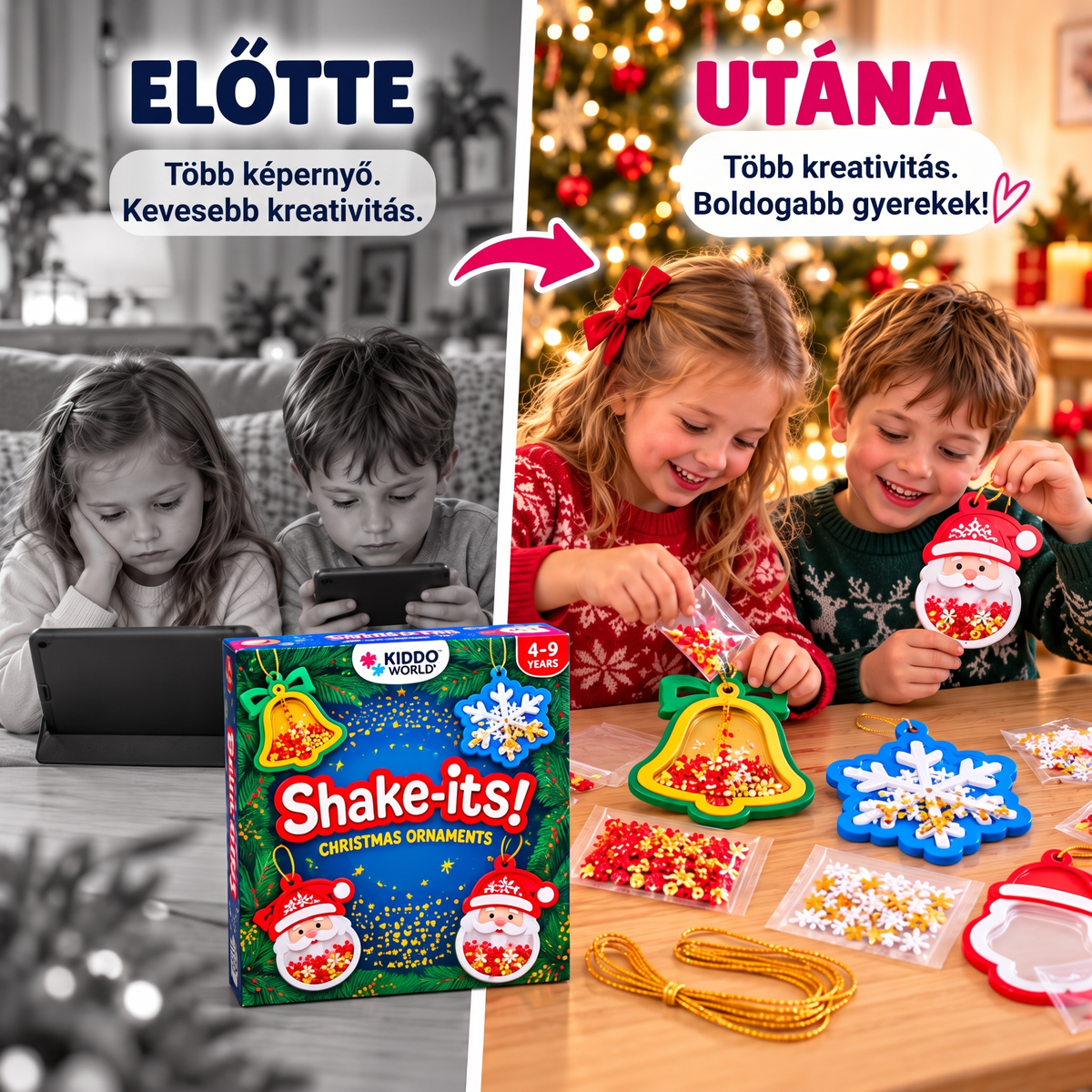 Shake-Its – Kreatív készlet ünnepi díszek készítéséhez (4+ éves kortól)