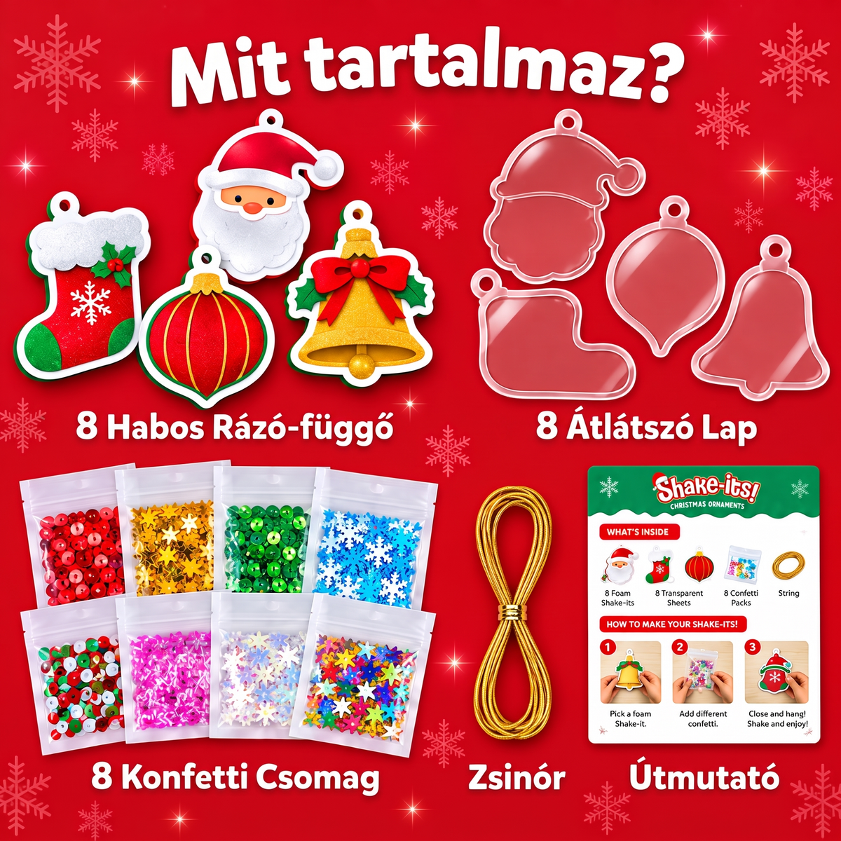 Shake-Its – Kreatív készlet ünnepi díszek készítéséhez (4+ éves kortól)