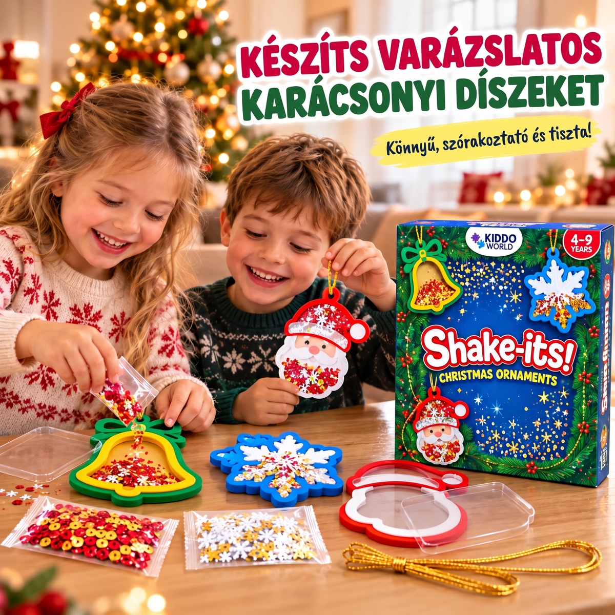 Shake-Its – Kreatív készlet ünnepi díszek készítéséhez (4+ éves kortól)